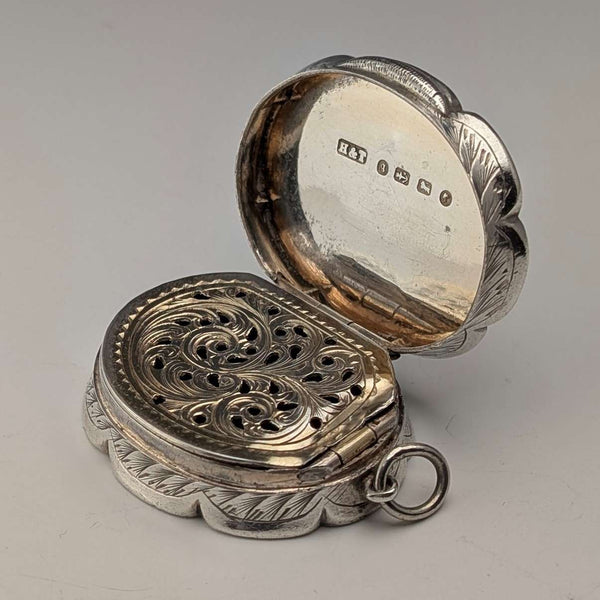1881年 英国アンティーク 純銀製 ヴィネグレット 21g Hilliard&Thomason