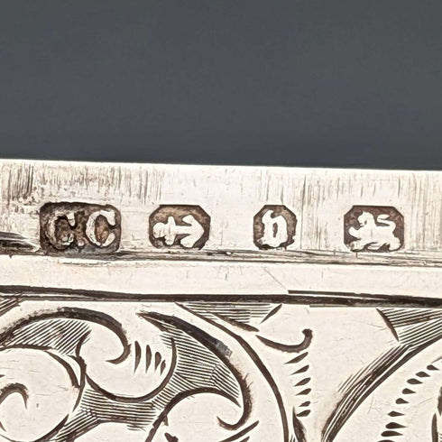 1895年 英国アンティーク 純銀製 カードケース 48g Colen Hewer Cheshire