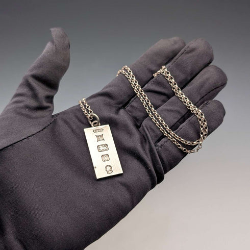 1977년 영국산 순은제 주빌리 인곳 펜던트 & 순은제 체인 총 21g Excalibur Jewellery②