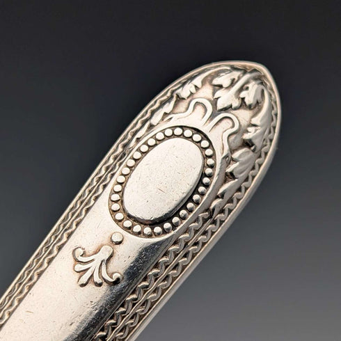 Juego de 6 pares de cubiertos de plata chapada, antigüedades británicas de 1876, en estuche de madera, Harrison Brothers & Howson