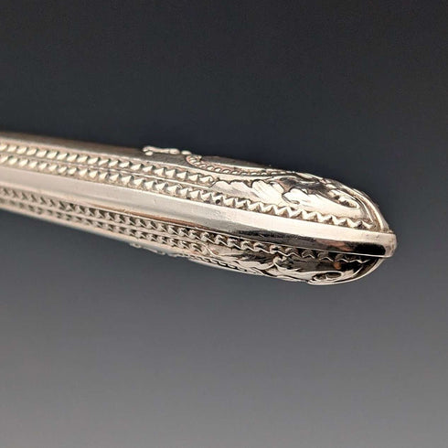 Juego de 6 pares de cubiertos de plata chapada, antigüedades británicas de 1876, en estuche de madera, Harrison Brothers & Howson