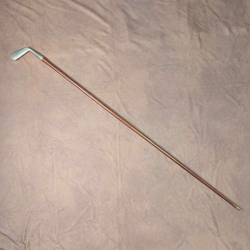 Bastón vintage británico con mango en forma de palo de golf y eje marrón, 92 cm
