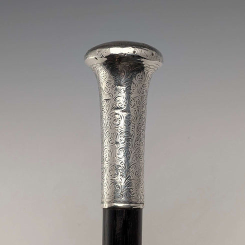 1906 年英國古董黑軸純銀圓柄手杖 90 公分 WH Carrington
