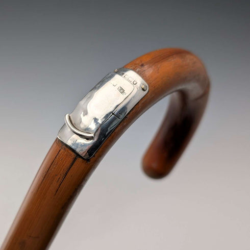 20世纪初英国古董手杖,配马用卷尺,棕褐色杖身,93厘米,Swaine&Adeney出品