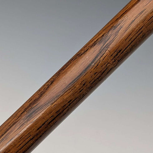 1921年 英国アンティーク 茶軸 曲がりハンドル 純銀装飾 ステッキ 杖 92cm J Howell&Co