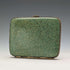 Estuche para cigarrillos vintage chapado en oro con acabado tipo galuchat verde