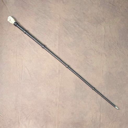 Bastón antiguo inglés con empuñadura de hueso en forma de puño, 85 cm