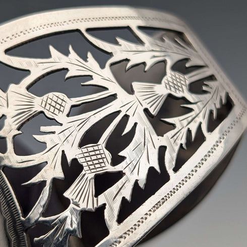 1912 British antique sterling silver D-shaped napkin rings, pair, 56g, Fenton Brothers