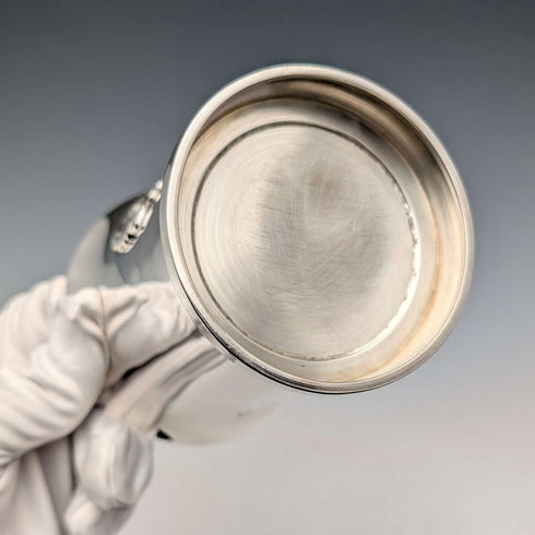 Taza de plata pura del Jubileo de Plata de 1977 de la Reina Isabel II del Reino Unido, 305 g, Birmingham Mint, con caja y certificado, en estado excelente.