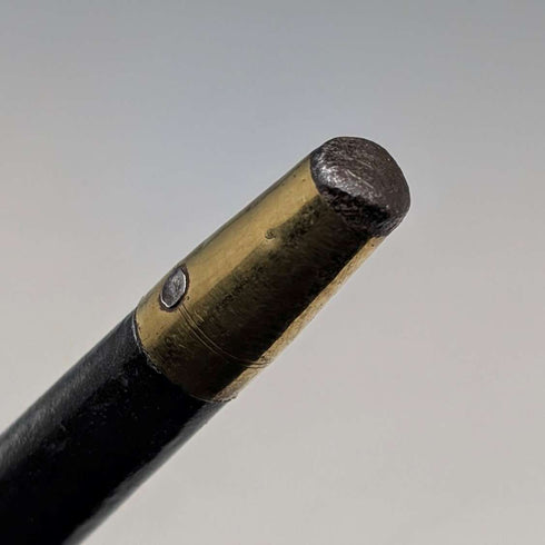 1933年 英国ヴィンテージ 黒軸 曲がりハンドル 純銀装飾 軽量ステッキ 杖 94cm M&T Ltd