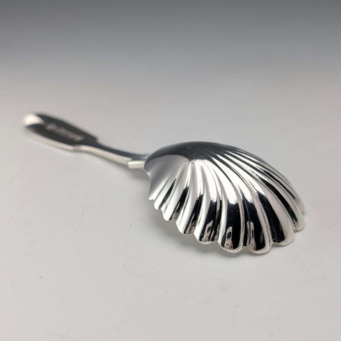 1873 British antique sterling silver tea caddy spoon 20.7g Josiah Williams