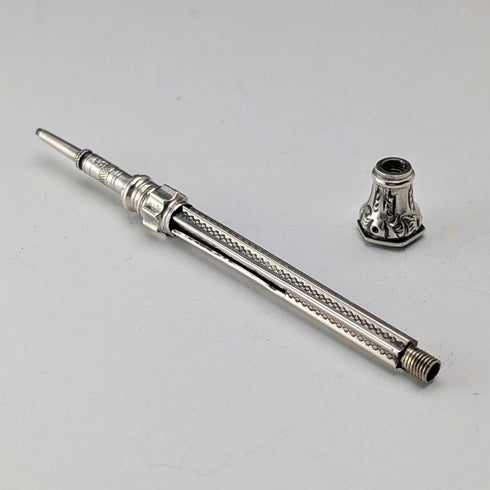 1910年頃 アンティーク シルバー製 推進式ペンシル 54-71mm ホワイトストーン