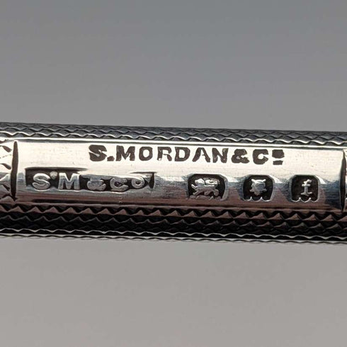 Pluma estilográfica de plata esterlina antigua británica de 1921, S Mordan