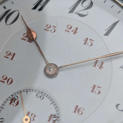German antique Junghans mechanical pocket watch, silver side hunter case, in good working order