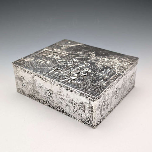 1912年 英国古董纯银精美装饰大号珠宝盒 444克 George Bedingham制 极美品