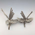 Pair of vintage pewter fighting cock figurines