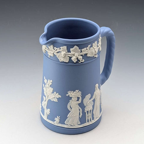 British Vintage Wedgwood Jasperware Water Jug in Pale Blue