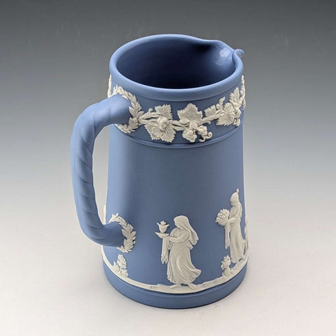 British Vintage Wedgwood Jasperware Water Jug in Pale Blue