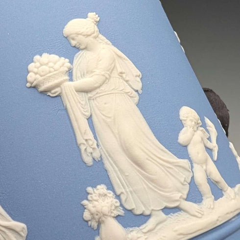 British Vintage Wedgwood Jasperware Water Jug in Pale Blue