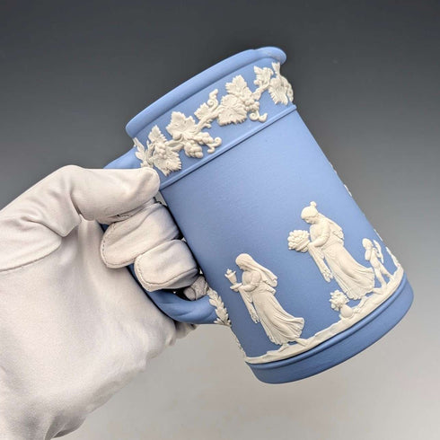 British Vintage Wedgwood Jasperware Water Jug in Pale Blue