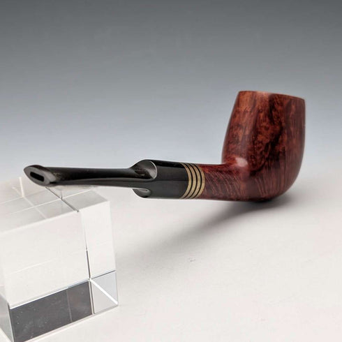 Pipa de estuche vintage de madera de estilo nórdico, Georg Jensen Admiral, con funda de almacenamiento.