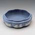 Caja redonda de estilo vintage británico Wedgwood Jasperware, joyero, azul pálido, sin tapa
