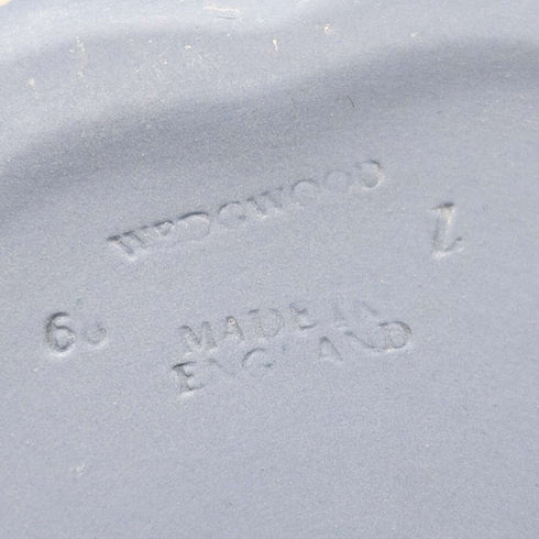 Caja redonda de estilo vintage británico Wedgwood Jasperware, joyero, azul pálido, sin tapa