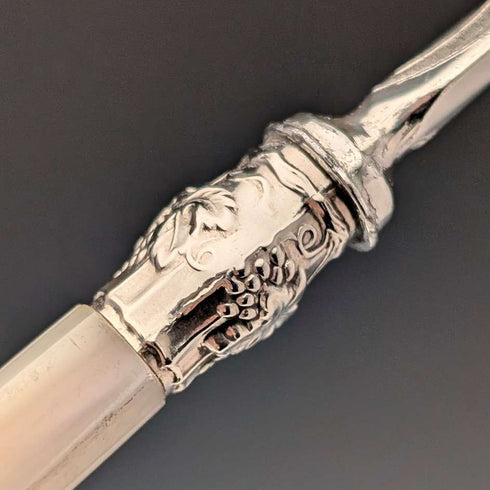 1875年頃 英国アンティーク 白蝶貝ハンドル デザートカトラリー6ペア トレー入