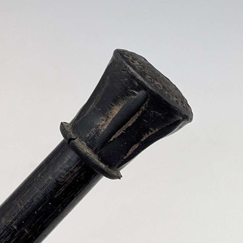 1893年 英国アンティーク ブラックシャフト 純銀製 彫刻丸ハンドル ステッキ 杖 86cm