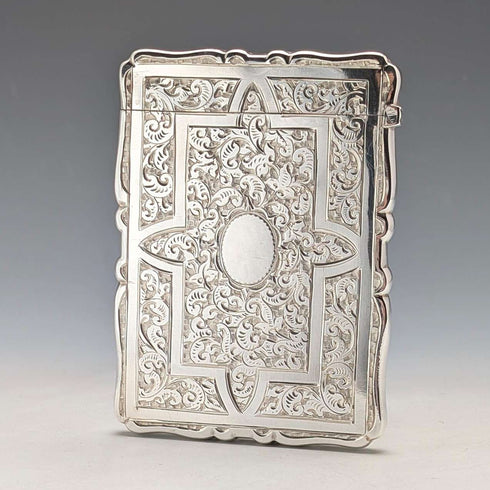 1882年 英国アンティーク 純銀製 カードケース 57g ボックス入り極美品 Frederick Marson
