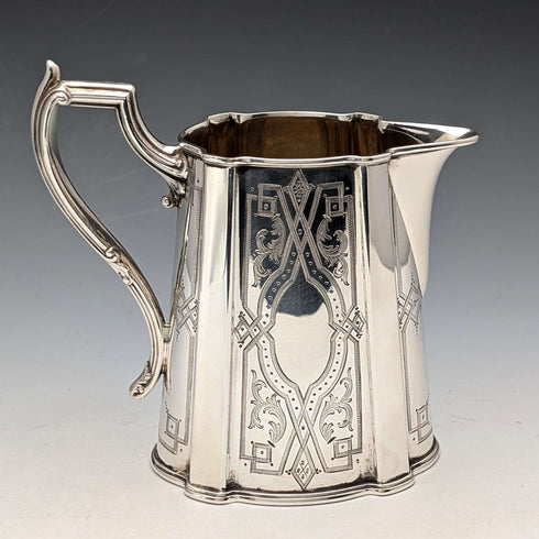 Juego de té de 4 piezas de plata chapada, antigüedad británica de finales del siglo XIX, por James Dixon & Son