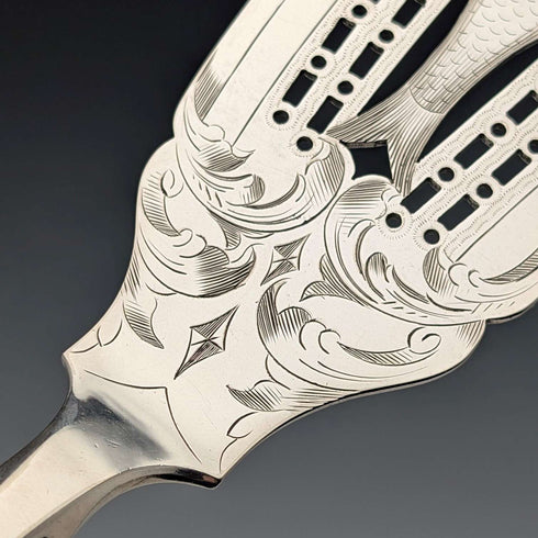 1895年頃 英国アンティーク シルバープレート製 フィッシュサーバーペア Mappin&Webb