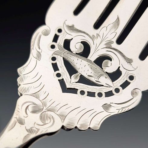 1895年頃 英国アンティーク シルバープレート製 フィッシュサーバーペア Mappin&Webb
