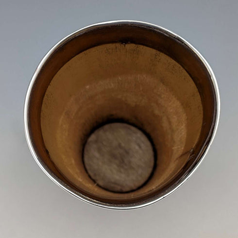 1934 British vintage sterling silver horn beaker cup by William Dunningham