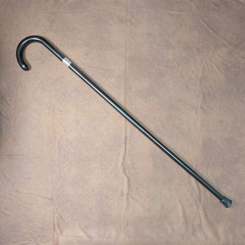 1943년 영국 빈티지 블랙 샤프트 커브 핸들 순은 장식 지팡이 93cm