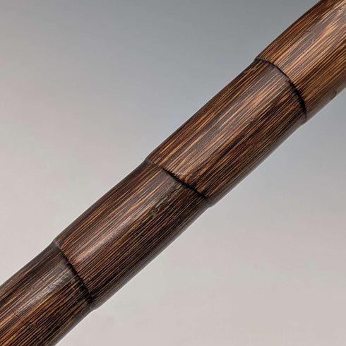1912年 英国アンティーク ブラウンシャフト 純銀製プレーン曲がりハンドル ステッキ 杖 92cm