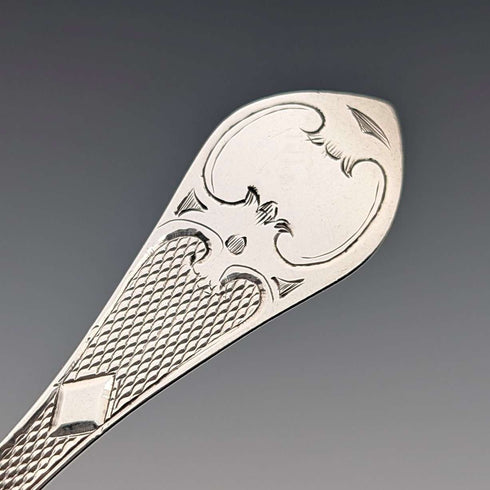 1871 British antique sterling silver tea caddy spoon 11.9g George Unite