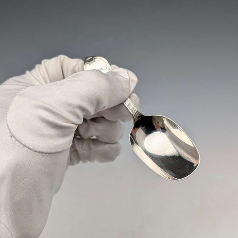 1871 British antique sterling silver tea caddy spoon 11.9g George Unite