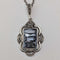 Vintage aquamarine and sterling silver pendant with sterling silver necklace