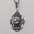 Vintage aquamarine and sterling silver pendant with sterling silver necklace