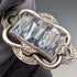 Vintage aquamarine and sterling silver pendant with sterling silver necklace