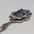Vintage aquamarine and sterling silver pendant with sterling silver necklace