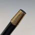 1897 British antique black shaft L-shaped horn handle pure silver decorated walking stick 84cm