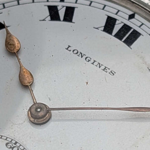 1923年頃 アンティーク ロンジン 懐中時計 銀側ハーフハンターケース 動作良好