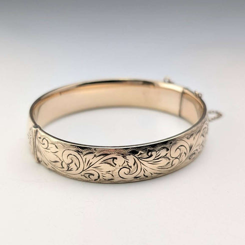 Pulsera vintage de oro laminado de 9 quilates