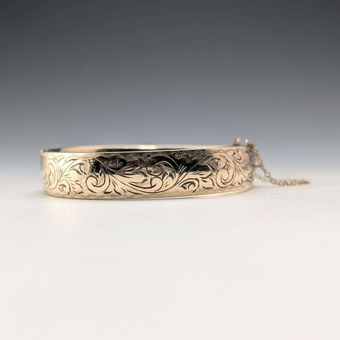 Pulsera vintage de oro laminado de 9 quilates