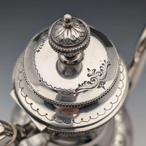Antique French silver plate coffee pot