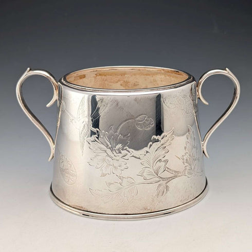 Juego de té de 3 piezas de plata chapada, antigüedades británicas, GRAINGER & CAMPBELL