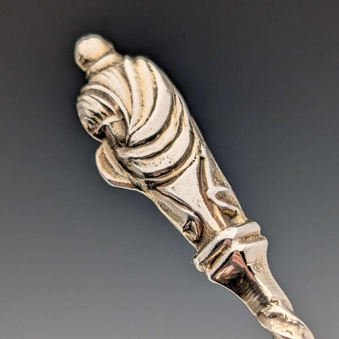 Juego de 6 cucharillas de té de plata de ley, antiguas inglesas, de 1891, diseño de apóstoles, peso total 50 g, en estuche, por George Unite