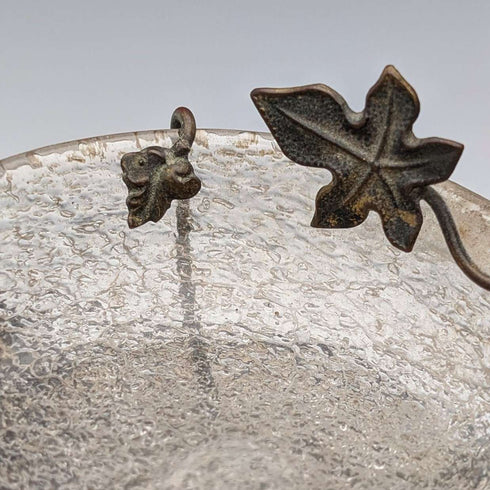 Soporte para reloj de bolsillo y bandeja de accesorios de bronce ormolu y cristal antiguo
